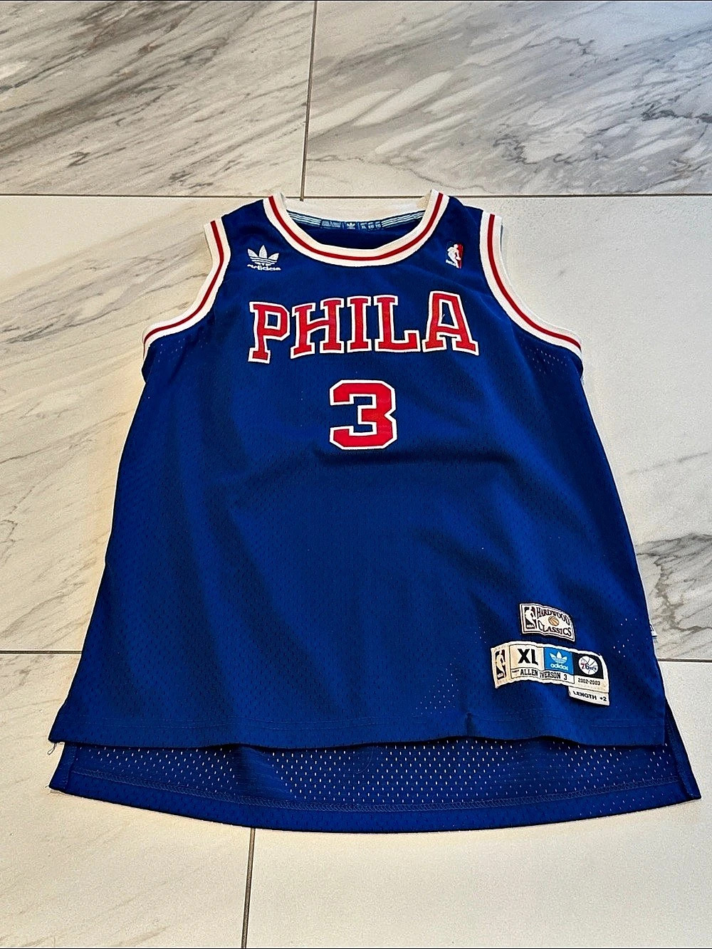 adidas Philadelphia 76ers Allen Iverson 2002-2003 Hardwood Classics Swingman